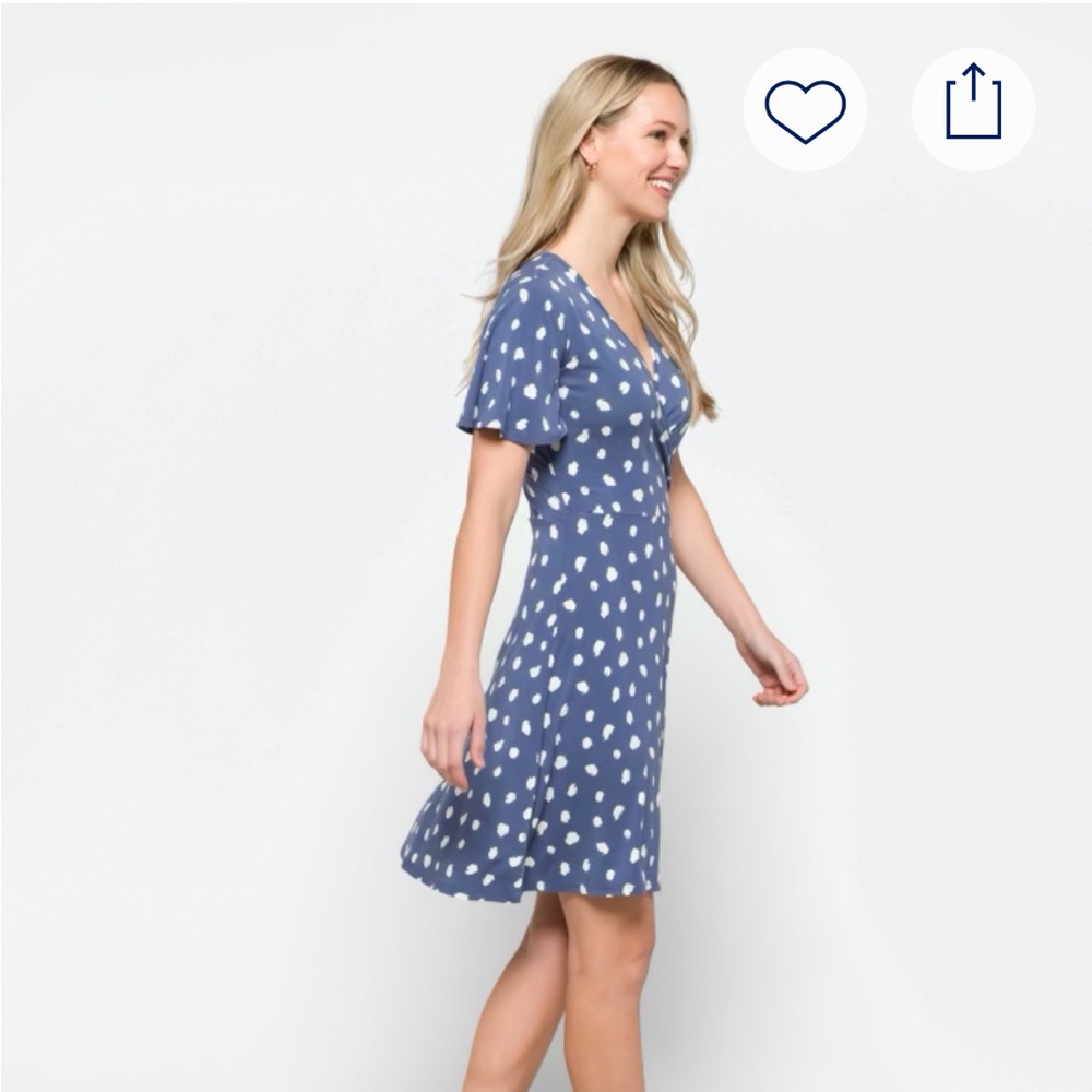 41 Hawthorn Blue Elise Knit Surplice Dress - Picture 3 of 6